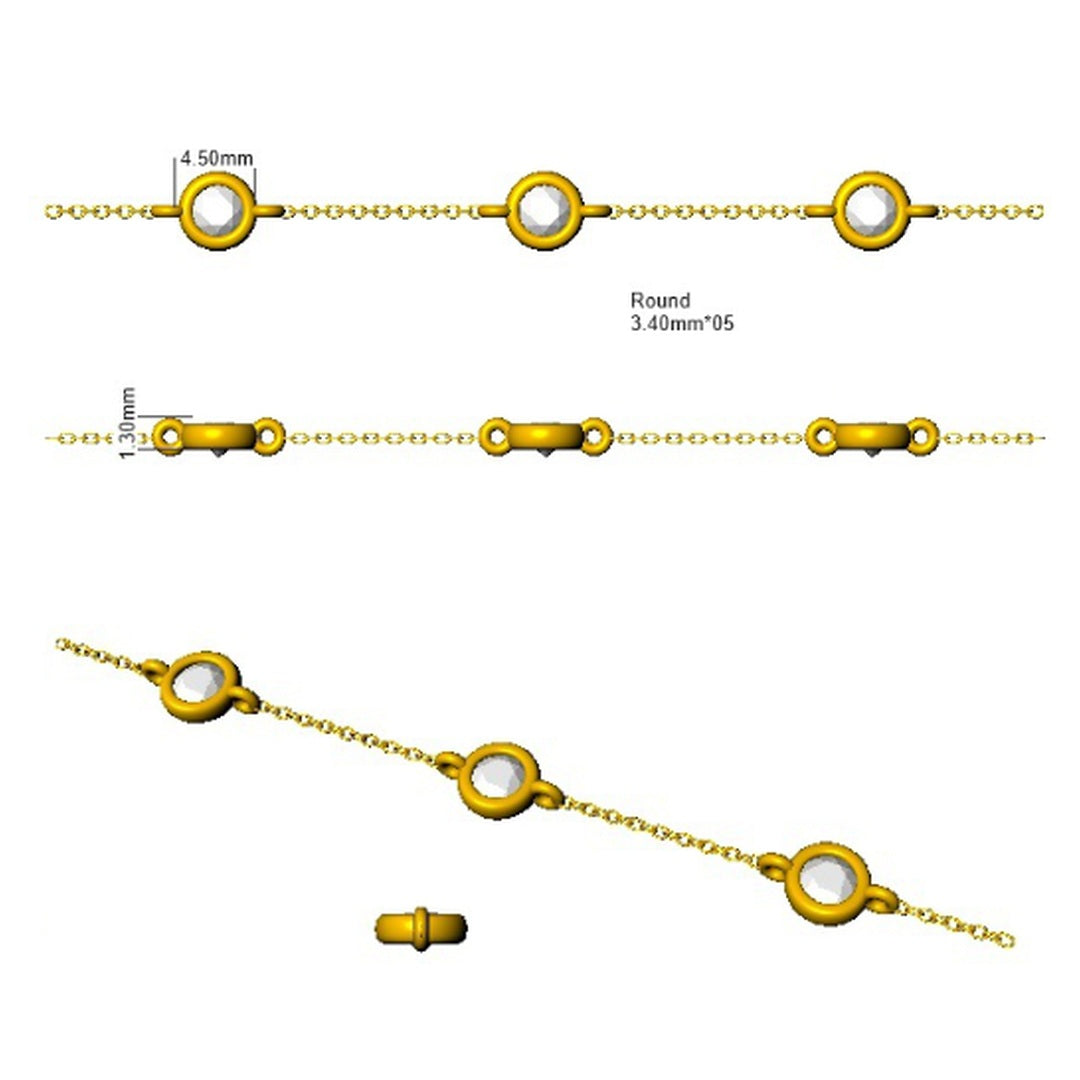 1.10Carat Round Blue Sapphire & Diamond Designer Bracelet 9k Yellow Gold Ready To Ship