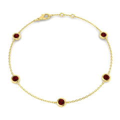 1.00Carat Round Ruby & Diamond Designer Bracelet 9k Yellow Gold Ready To Ship