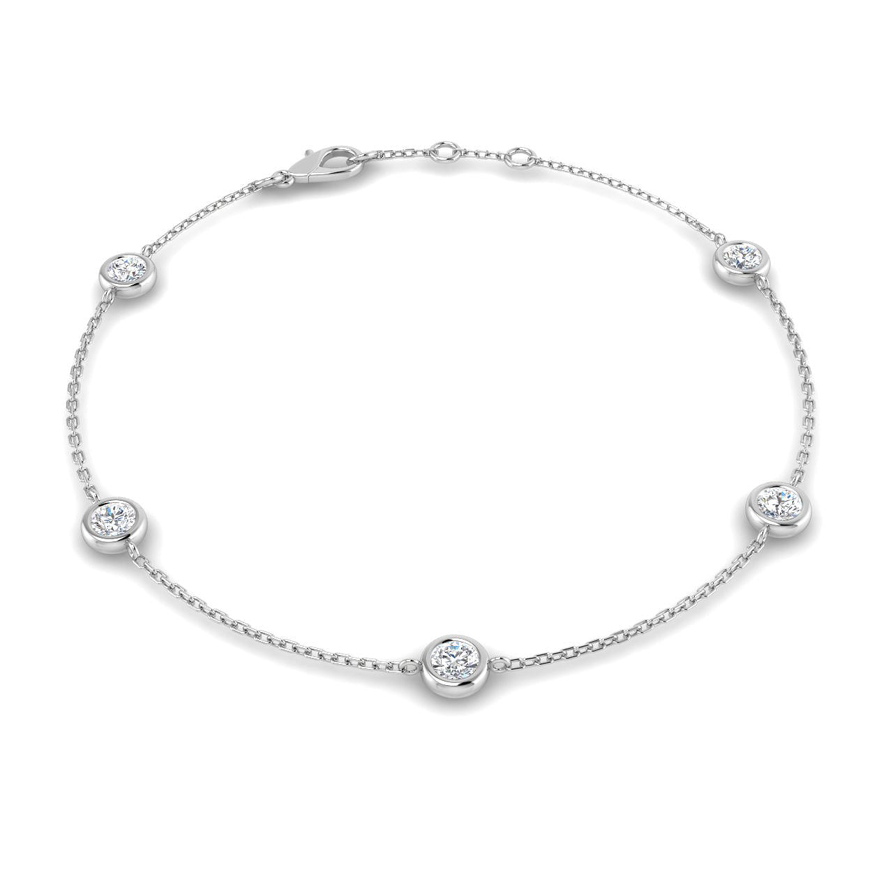 0.70 Ct D-E/VS Lab Grown Diamond Everyday Bracelet 9k White Gold Ready To Ship