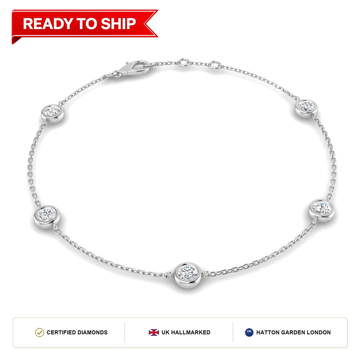 Lab grown diamond tennis bracelet