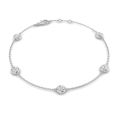 0.70 Ct D-E/VS Lab Grown Diamond Everyday Bracelet 9k White Gold Ready To Ship