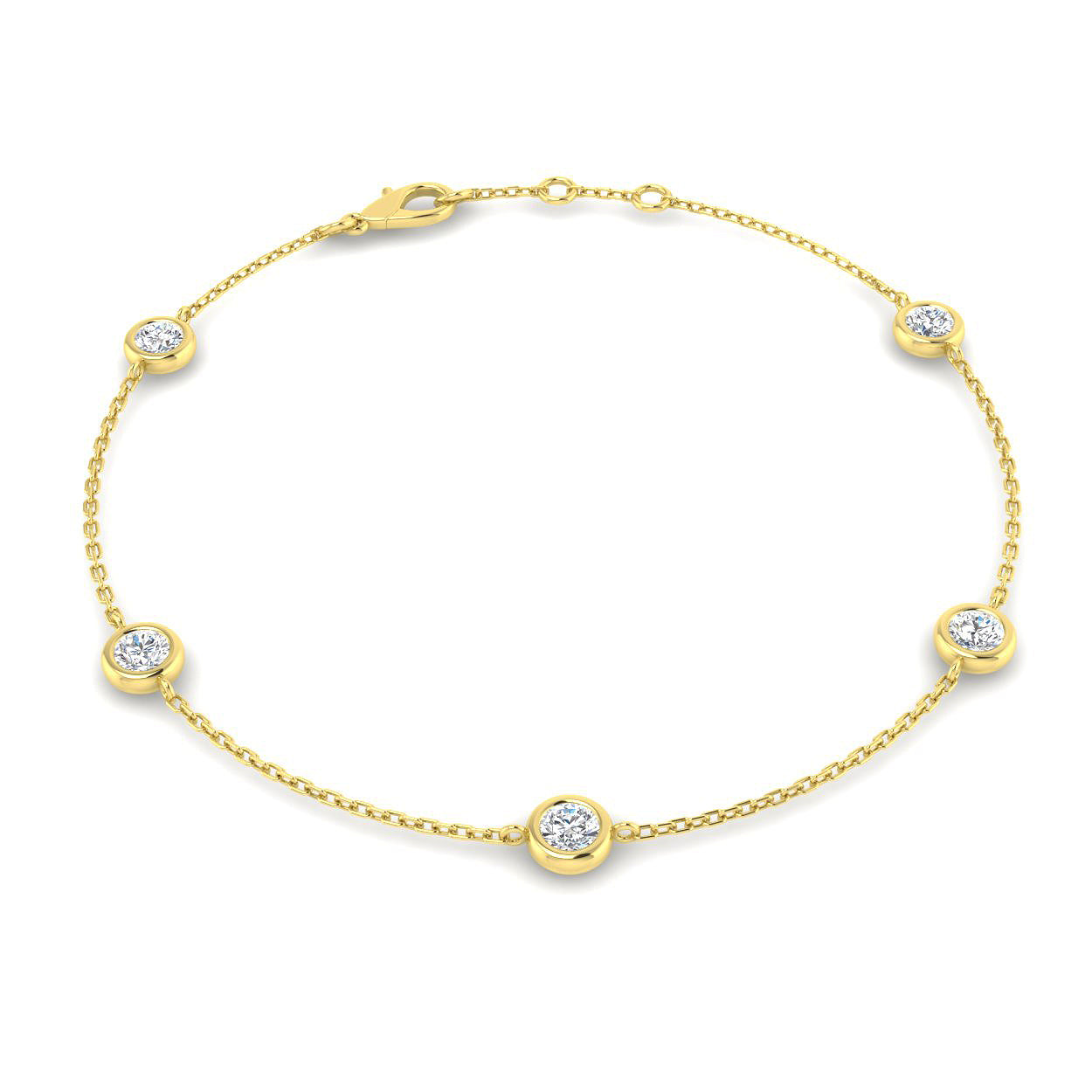 0.70 Ct D-E/VS Lab Grown Diamond Everyday Bracelet 9k Yellow Gold Ready To Ship
