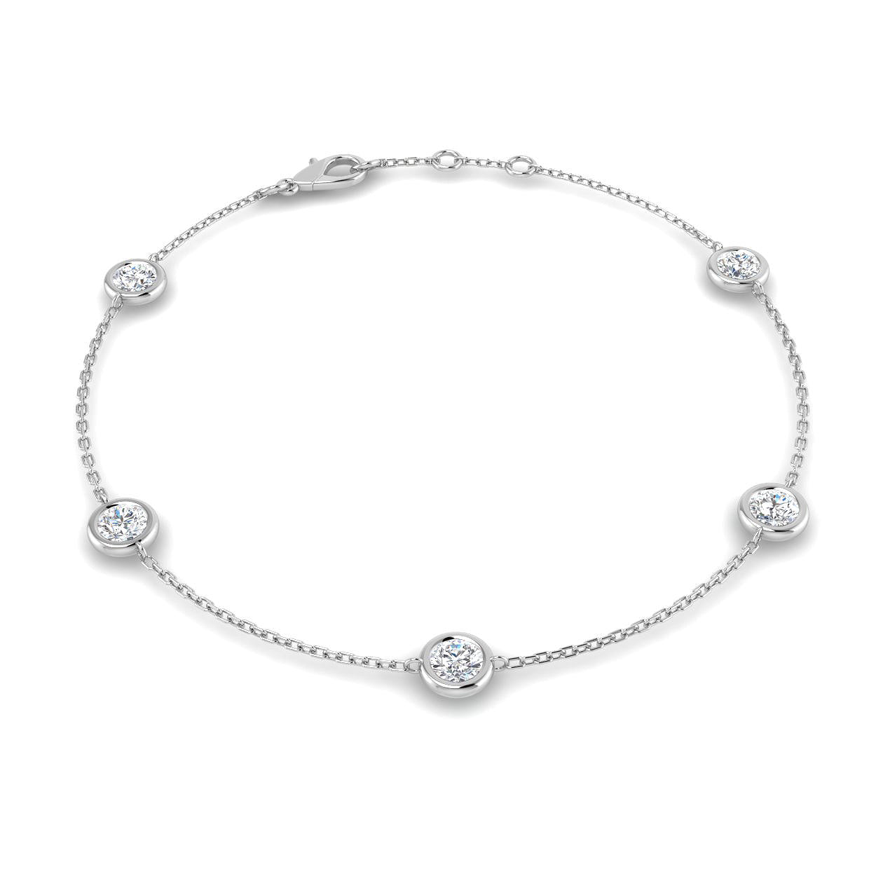 1.00 Ct D-E/VS Lab Grown Diamond Everyday Bracelet 9k White Gold Ready To Ship
