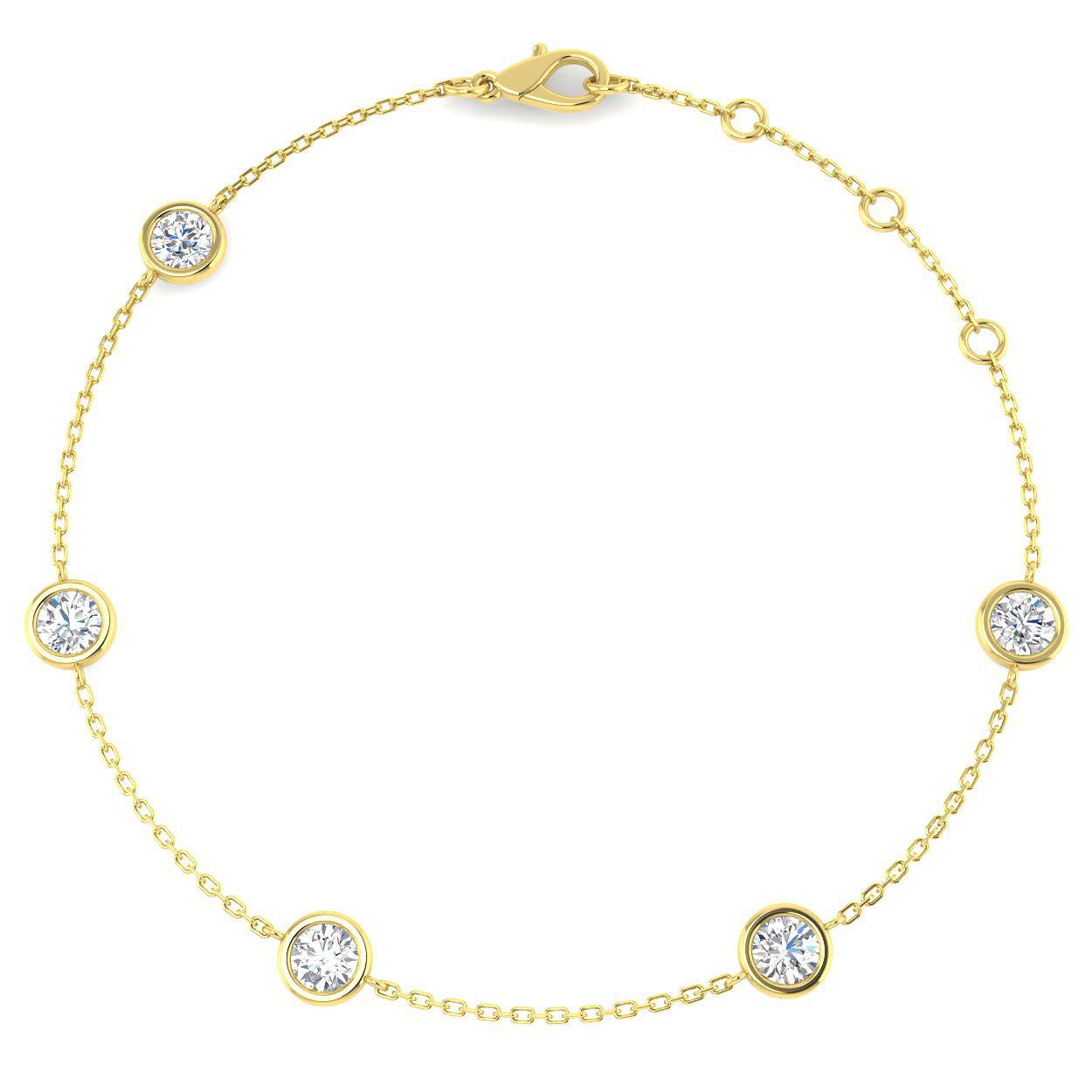 1.25ct Lab Grown Diamond Bracelet in 9K Yellow Gold