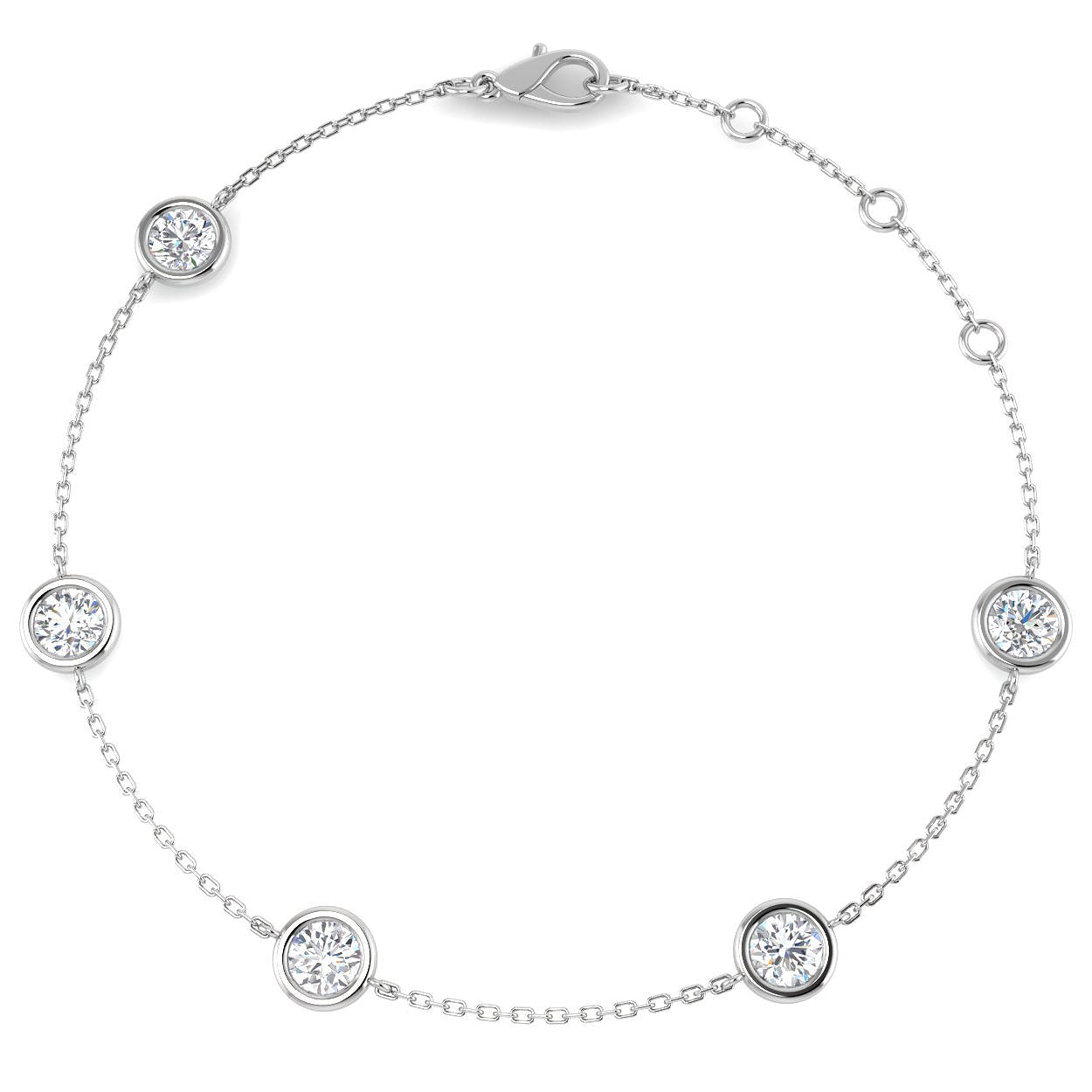 1.56ct Natural Diamond Bracelet in 18K White Gold