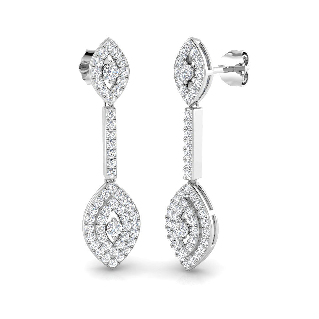 Deexy 1ct Gold Diamond Drop & Trilogy Earrings – Elegant Jewelry Luxe