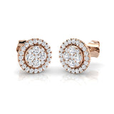 Elegant Gold Cluster Diamond Earrings | Calla Collection - 0.5ct to 1ct