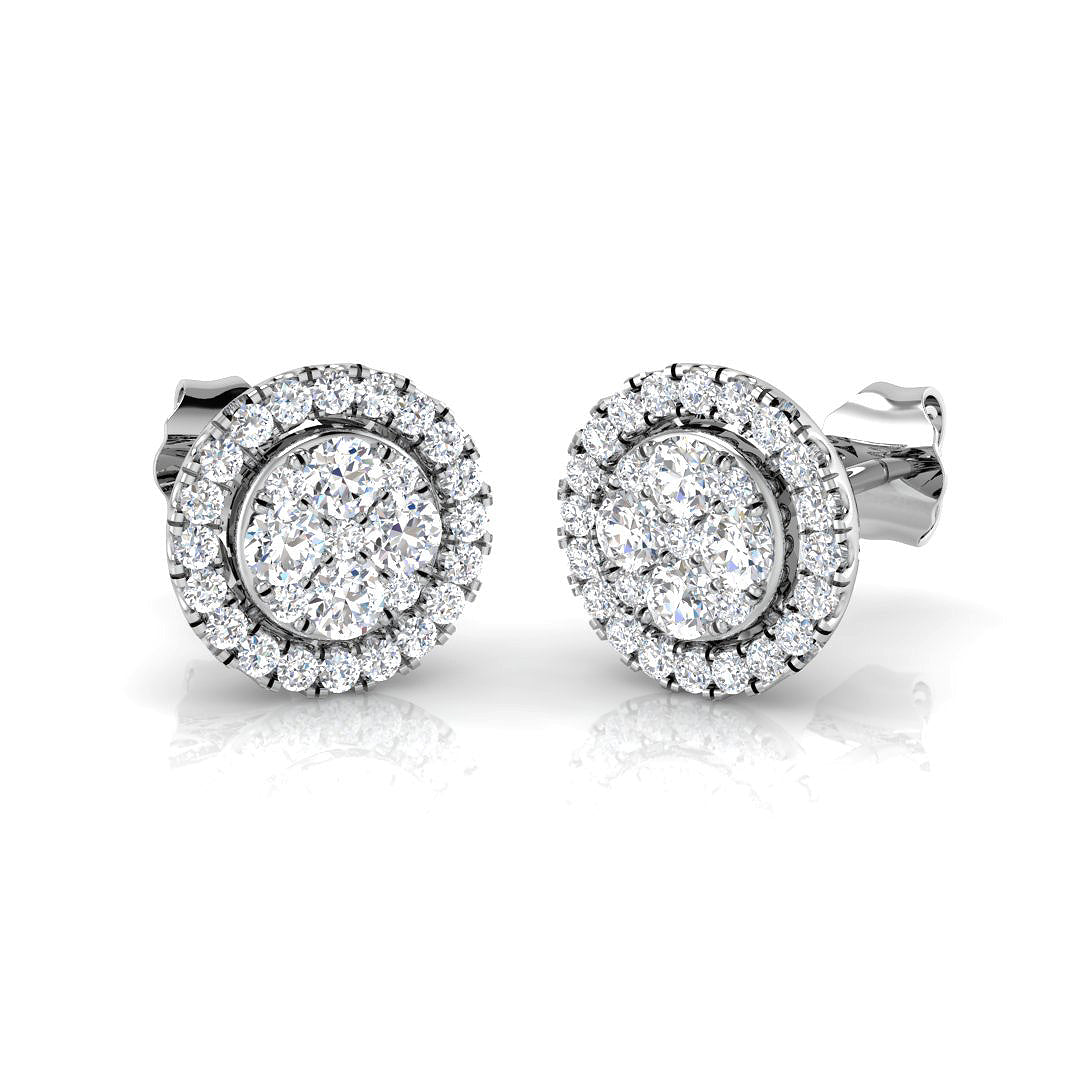 Elegant Gold Cluster Diamond Earrings | Calla Collection - 0.5ct to 1ct