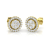 Elegant Gold Cluster Diamond Earrings | Calla Collection - 0.5ct to 1ct