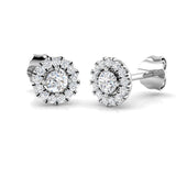 Halo Stud Earrings - 0.33 Carat Elegant Round Cluster