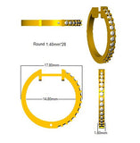 Natural/Lab-Grown Round Cut Diamond Hoop Earring in Gold - UK Hallmarked