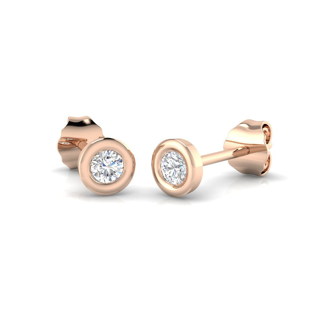 Solitaire Diamond Earrings with Lab Grown Round Cut