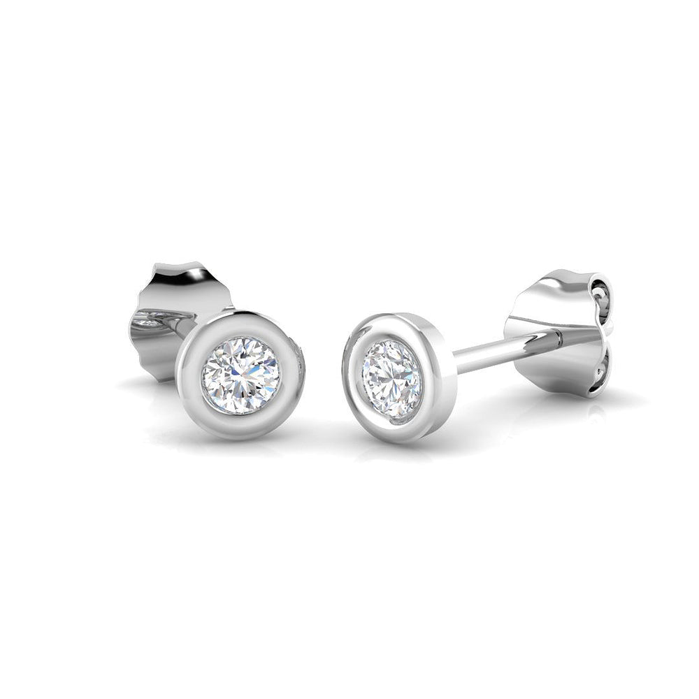 Solitaire Diamond Earrings with Lab Grown Round Cut