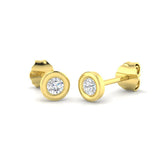 Solitaire Diamond Earrings with Lab Grown Round Cut