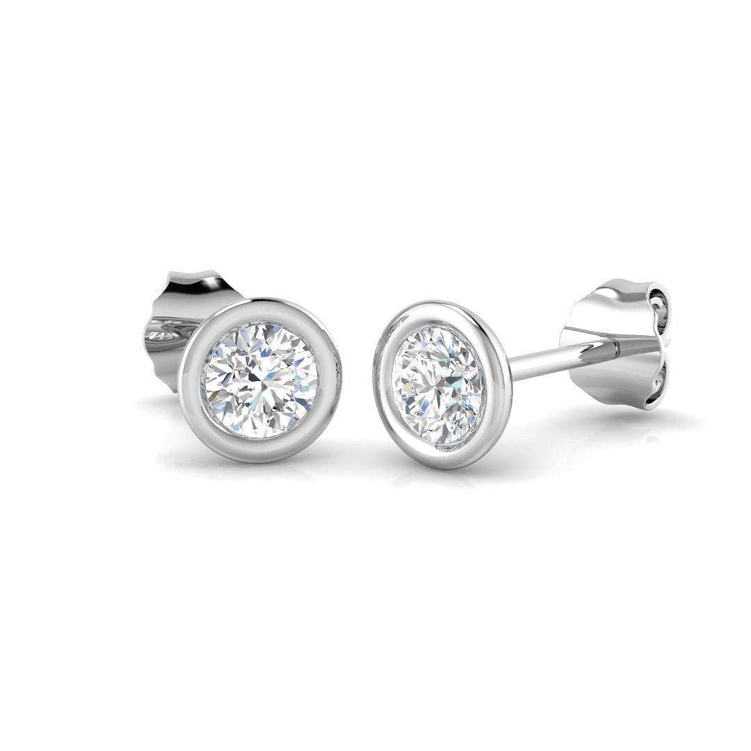 9ct White Gold 0.57ct Lab Grown Diamond Solitaire Earrings