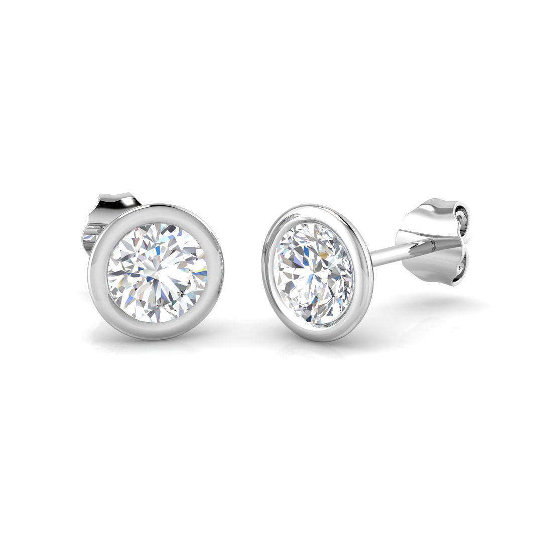 1.10 Ct D-E/VS Lab Grown Diamond Solitaire Earring 9k White Gold Ready To Ship