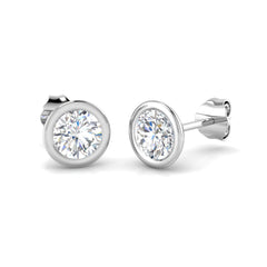 1.10 Ct D-E/VS Lab Grown Diamond Solitaire Earring 9k White Gold Ready To Ship