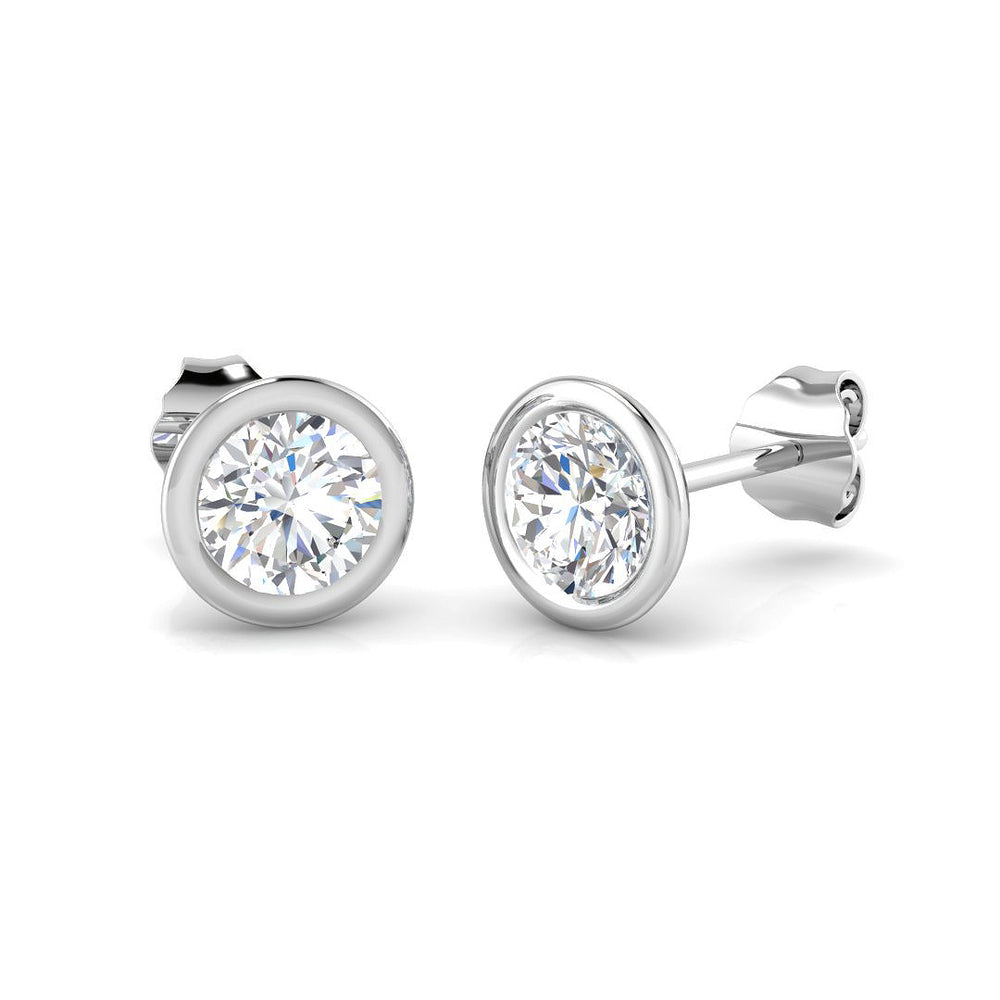1.02ct Lab Diamond Round Cut Stud Earrings in 9K White Gold