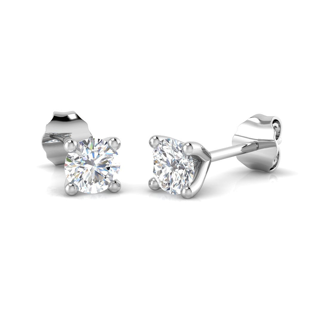 0.60 Ct D-E/VS Lab Grown Diamond Solitaire Earring 9k White Gold Ready To Ship