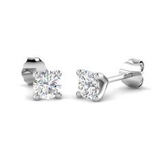0.60 Ct D-E/VS Lab Grown Diamond Solitaire Earring 9k White Gold Ready To Ship