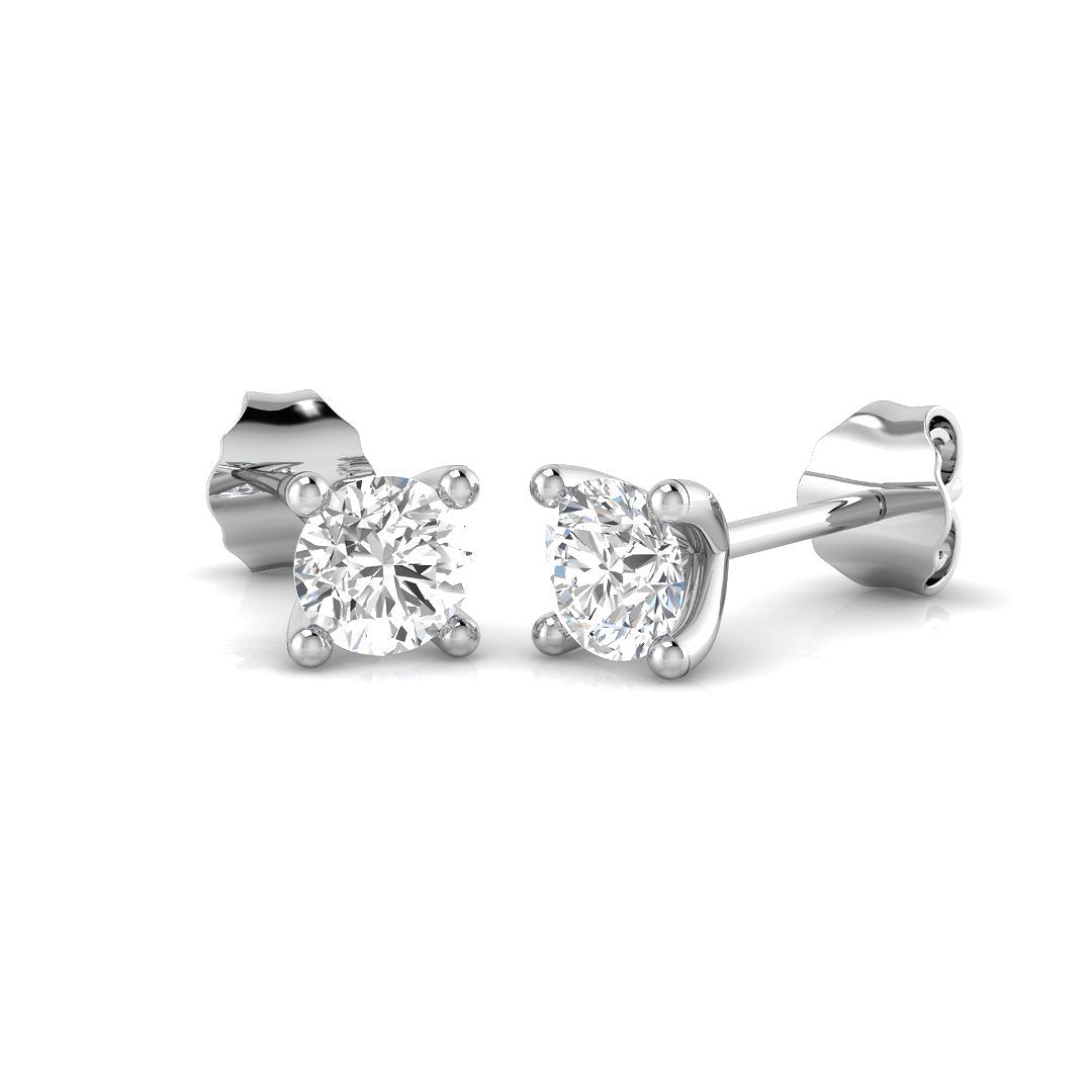 0.70 Ct D-E/VS Lab Grown Diamond Solitaire Earring 9k White Gold Ready To Ship