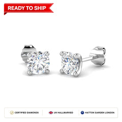 Lab grown diamond earring