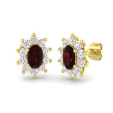 Ruby Halo Stud Earrings