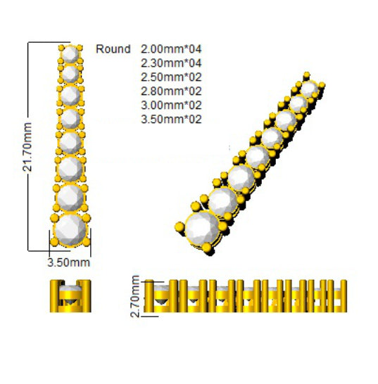 1.1 Carat D-E/VS Lab Grown Diamond Drop & Trilogy Earring 9k Yellow Gold Ready To Ship