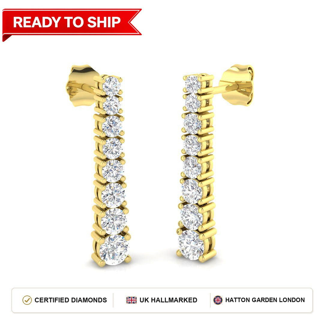 Lab grown diamond earring