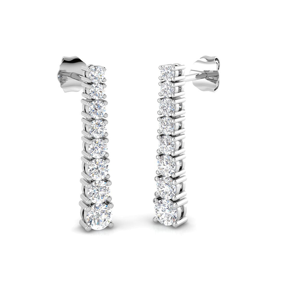 1.09ct Lab Diamond Round Cut Stud Earrings in 9K White Gold
