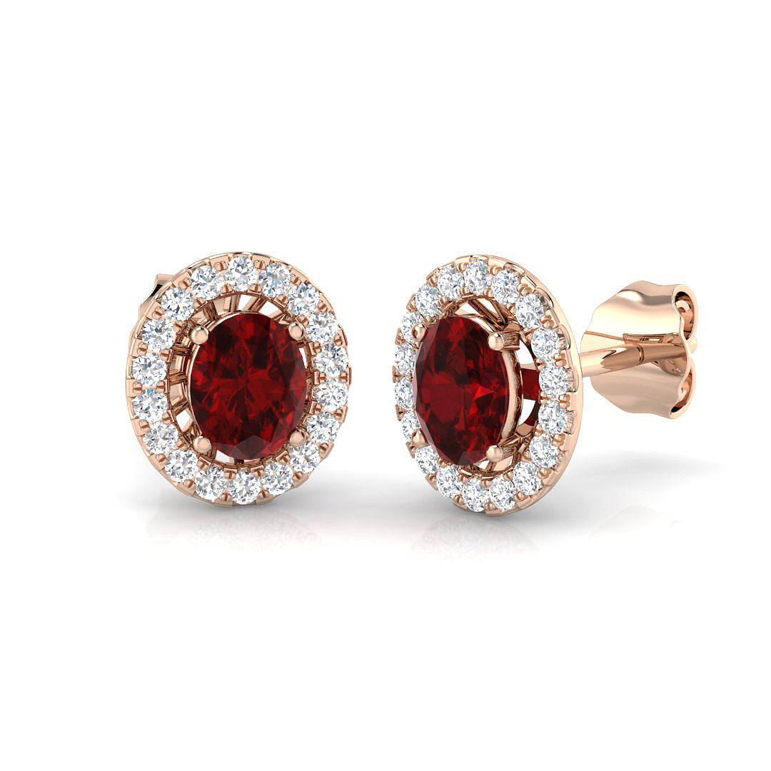 "Lusgy Ruby Gold Diamond Earrings - 1ct Luxury Jewel Elegance"