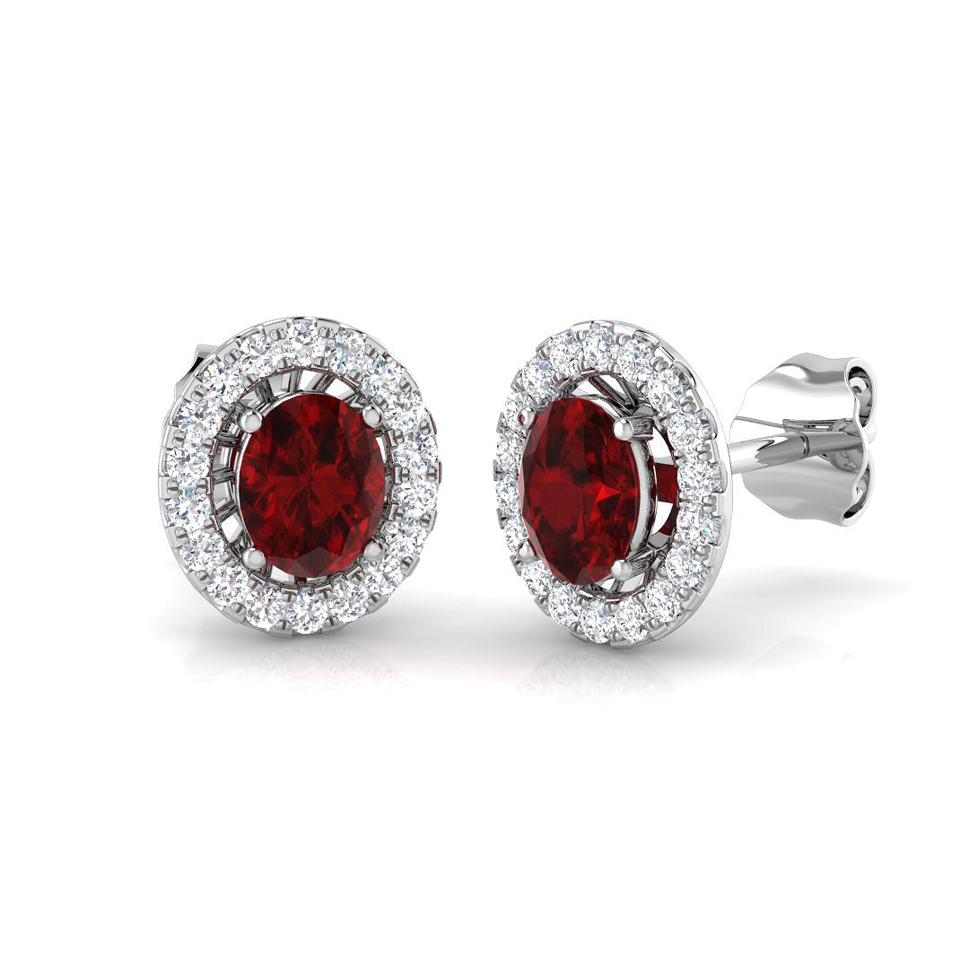 "Lusgy Ruby Gold Diamond Earrings - 1ct Luxury Jewel Elegance"