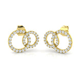 Elegant 0.33Ct Diamond Interlocking Circle Stud Earrings in White Gold