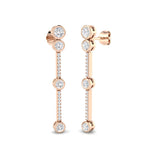 Elegant Gold Drop & Trilogy Diamond Earrings | Daggy Collection