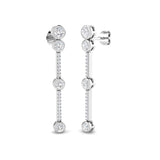 Elegant Gold Drop & Trilogy Diamond Earrings | Daggy Collection