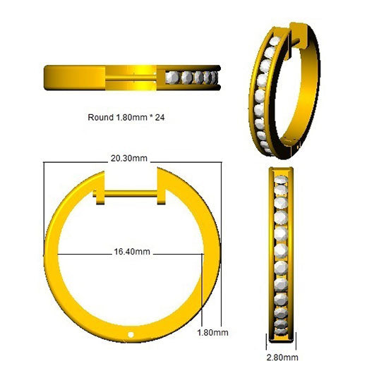 9ct Yellow Gold 0.53ct Lab Grown Diamond Hoop Earrings