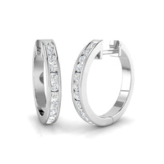 0.6 Carat D-E/VS Lab Grown Diamond Hoops Earring 9k White Gold Ready To Ship