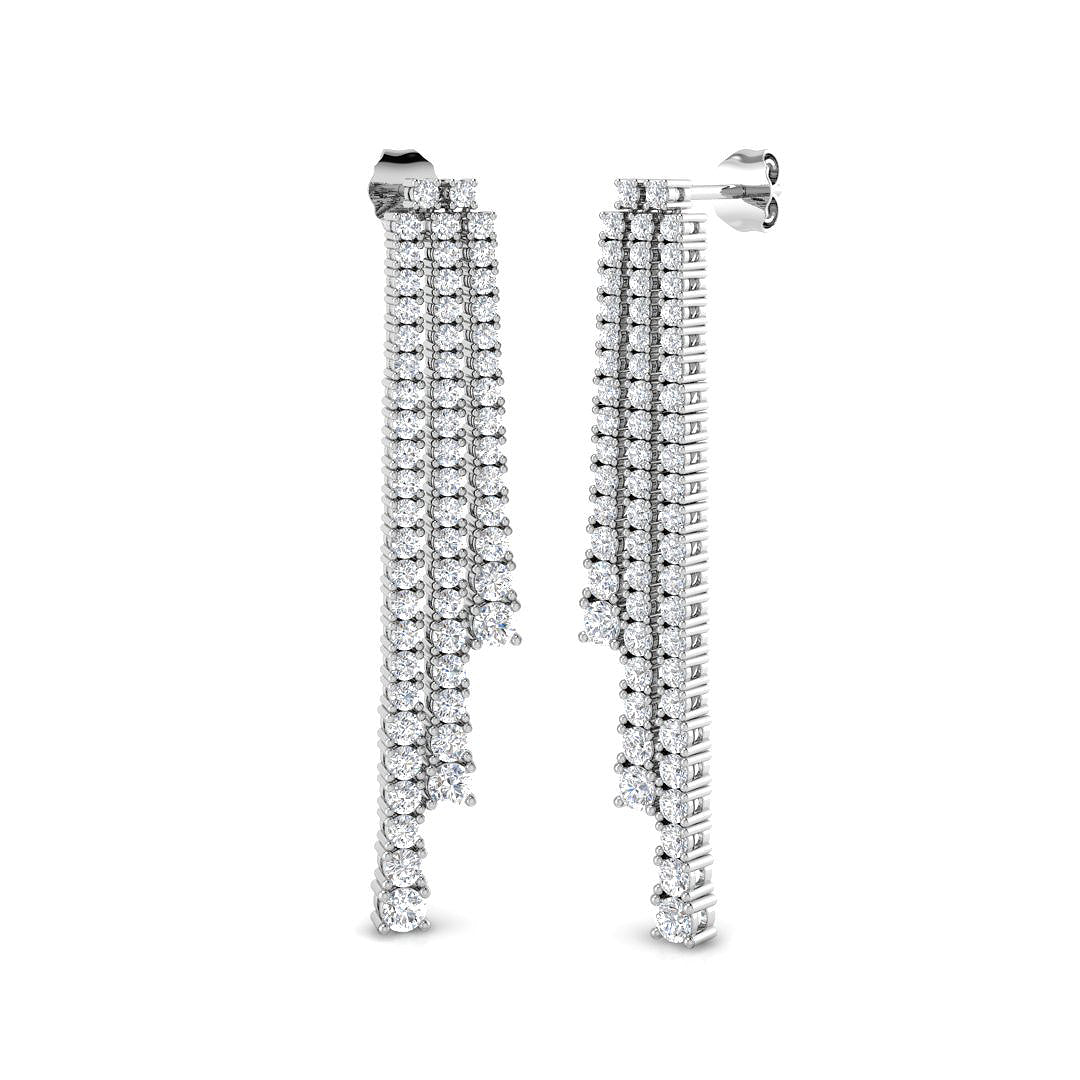 Cupid Luxury Gold Drop & Trilogy Diamond Earrings | 3ct-5.5ct