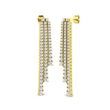 Cupid Luxury Gold Drop & Trilogy Diamond Earrings | 3ct-5.5ct