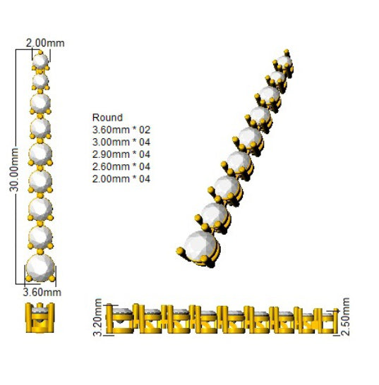 1.5 Carat D-E/VS Lab Grown Diamond Drop & Trilogy Earring 9k Yellow Gold Ready To Ship