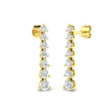 Cyany Gold Drop & Trilogy Diamond Earrings 1.25ct to 1.5ct Luxury