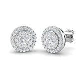 Cluster Diamond Stud Earrings – 0.5ct, 9K/18K Gold & Platinum, Lab/Natural