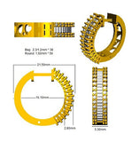 Round & Baguette Diamond Hoop Earrings | Natural & Lab-Grown, 1.50–2.30 Ct, Gold & Platinum