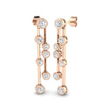 Dahly Gold Drop & Trilogy Diamond Earrings | 1.5ct to 2.5ct Luxury Jewelry