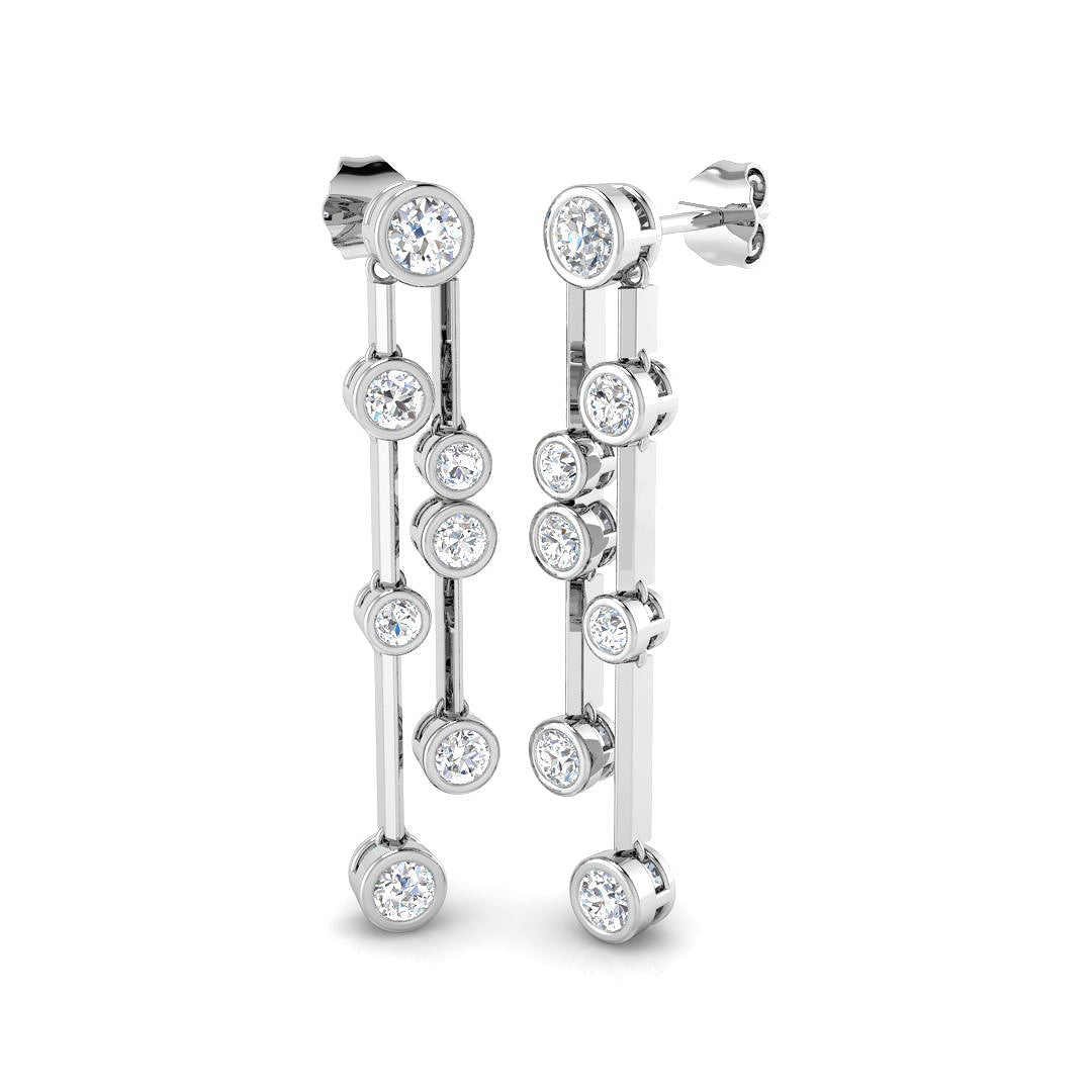 Dahly Gold Drop & Trilogy Diamond Earrings | 1.5ct to 2.5ct Luxury Jewelry