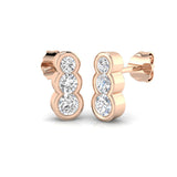 Plum Gold Diamond Drop & Trilogy Earrings - Luxury 0.5ct to 1.5ct
