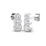 Plum Gold Diamond Drop & Trilogy Earrings - Luxury 0.5ct to 1.5ct