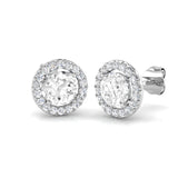 1.39ct Lab Diamond Round Cut Stud Earrings in 9K White Gold
