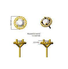 1.4 Carat D-E/VS Lab Grown Diamond Halo Earring 9k White Gold Ready To Ship