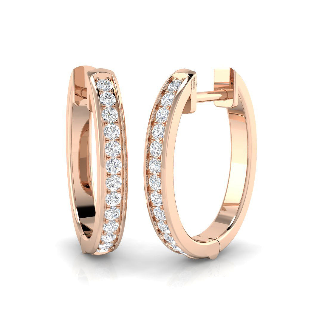Hoop Earrings - Trovy 0.25ct Gold Brilliant Sparkle